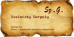 Szeleczky Gergely névjegykártya